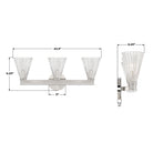 Crystorama - LOT-703-PN - Applique murale trois lumières - Lotus - Nickel poli