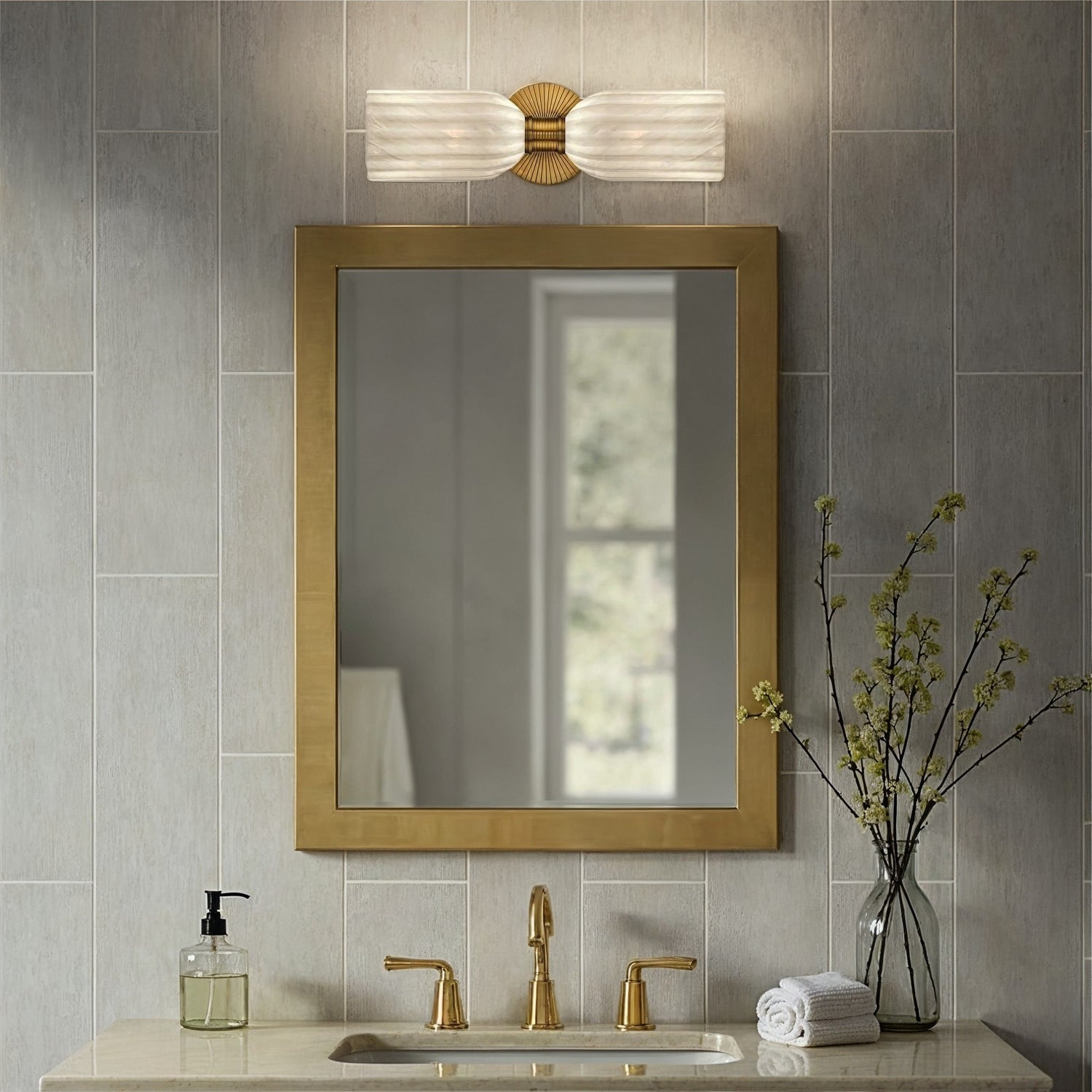Crystorama - LOT-712-LG - Two Light Wall Sconce - Lotus - Luxe Gold