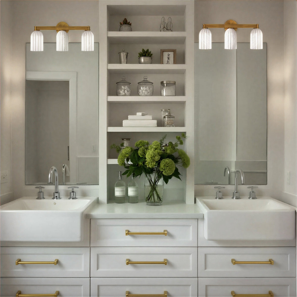 Crystorama - LOT-713-LG - Three Light Bath - Lotus - Luxe Gold
