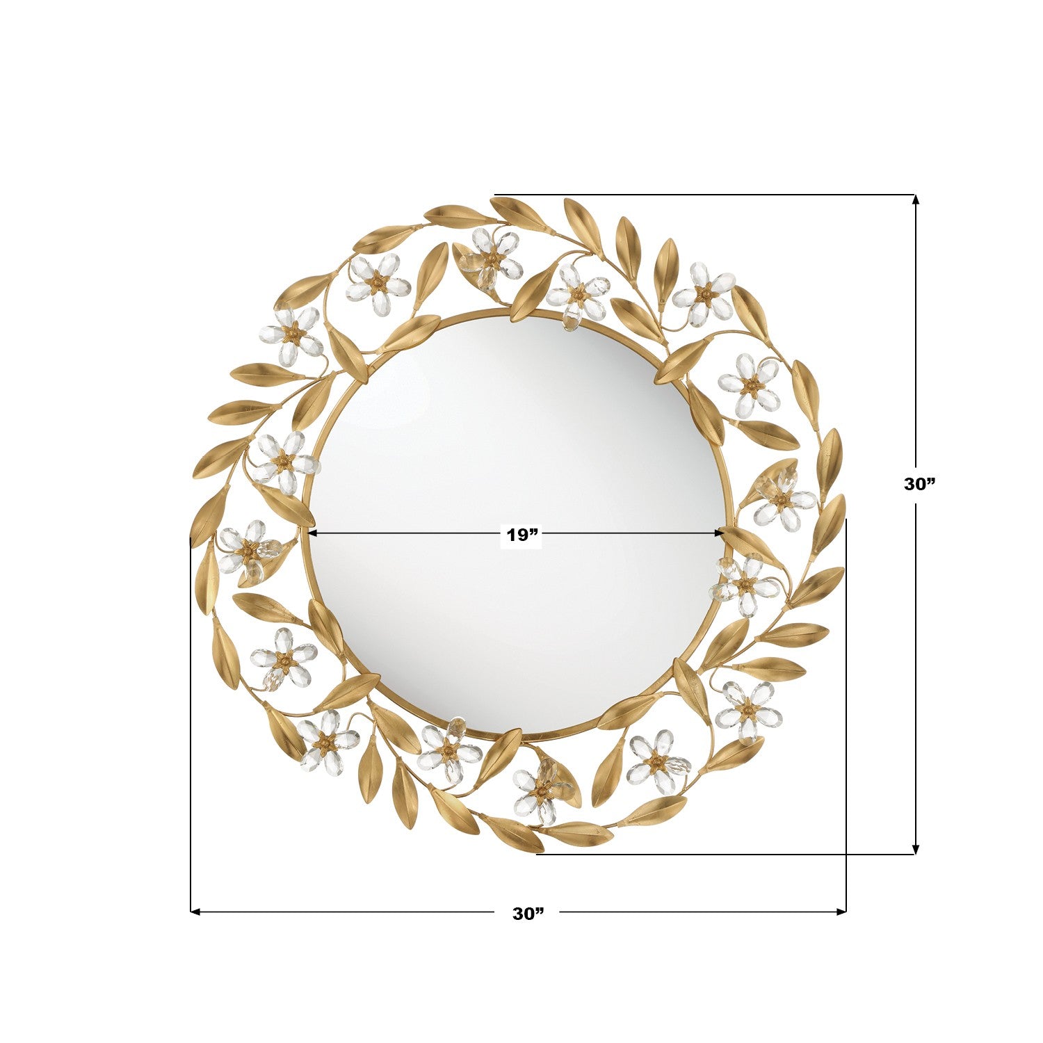 Crystorama - MSL-M030-GA - Miroir - Marselle - Or antique