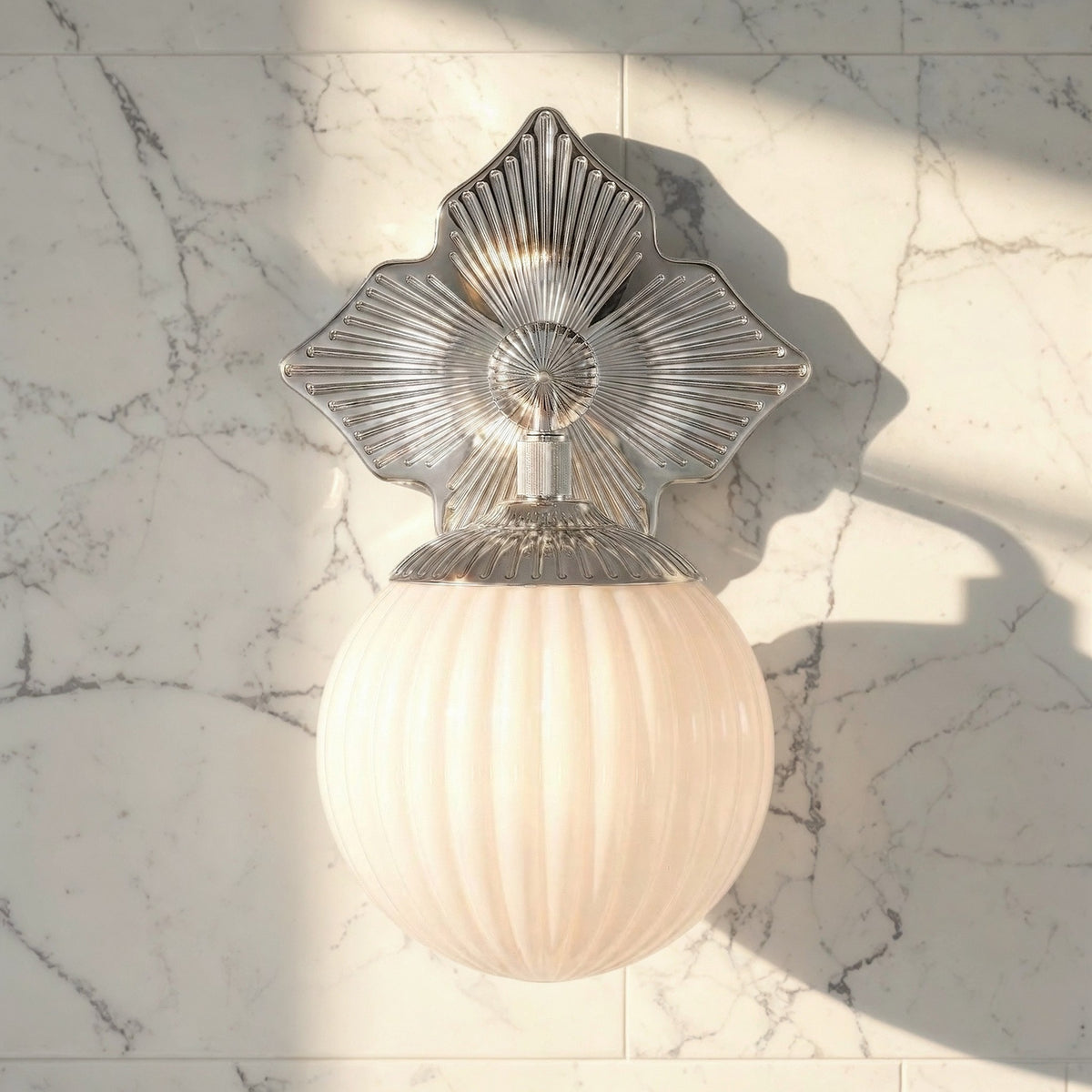 Crystorama - ORY-1001-PN-WH - One Light Wall Sconce - Orly - Polished Nickel