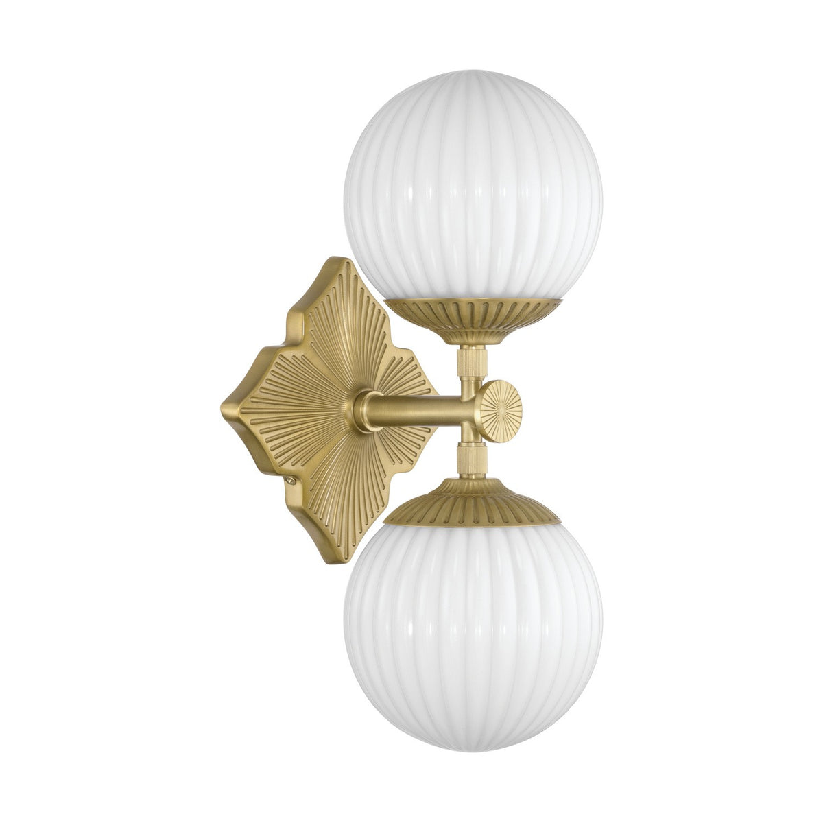 Crystorama - ORY-1002-AG-WH - Two Light Wall Sconce - Orly - Aged Brass