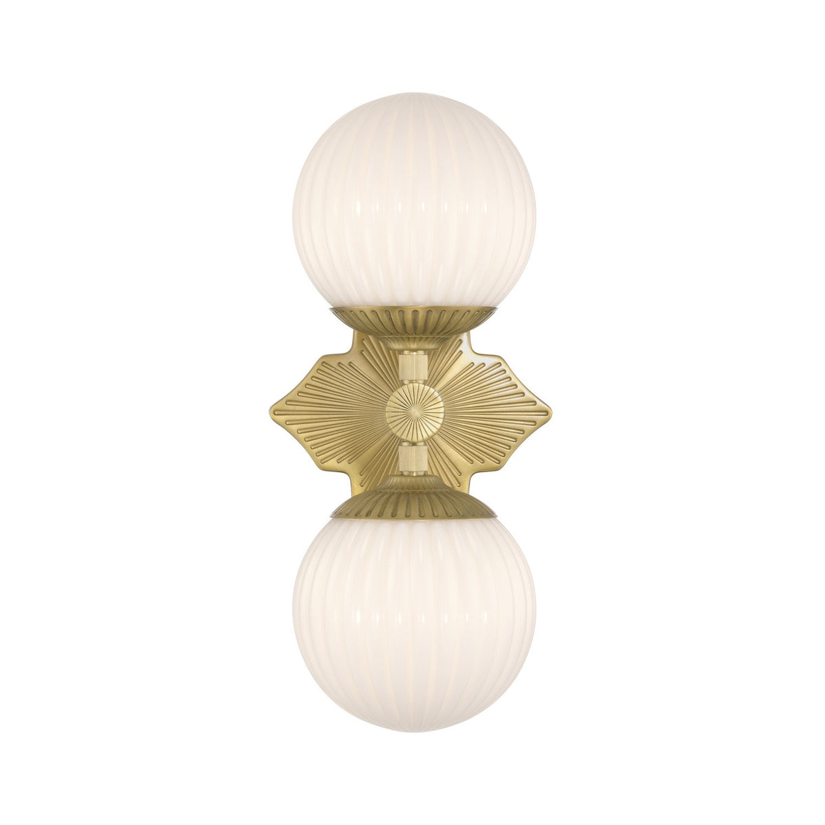 Crystorama - ORY-1002-AG-WH - Two Light Wall Sconce - Orly - Aged Brass