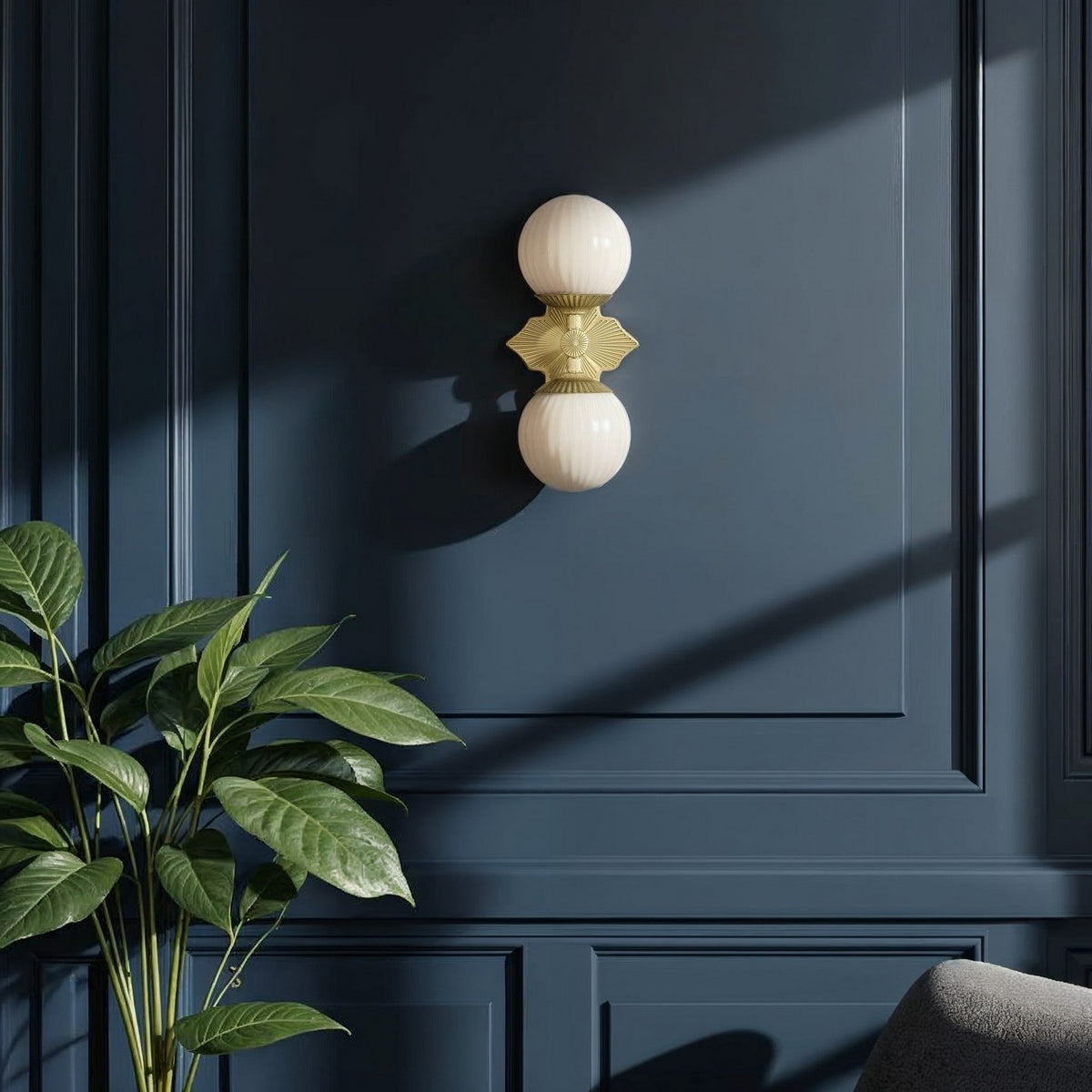 Crystorama - ORY-1002-AG-WH - Two Light Wall Sconce - Orly - Aged Brass