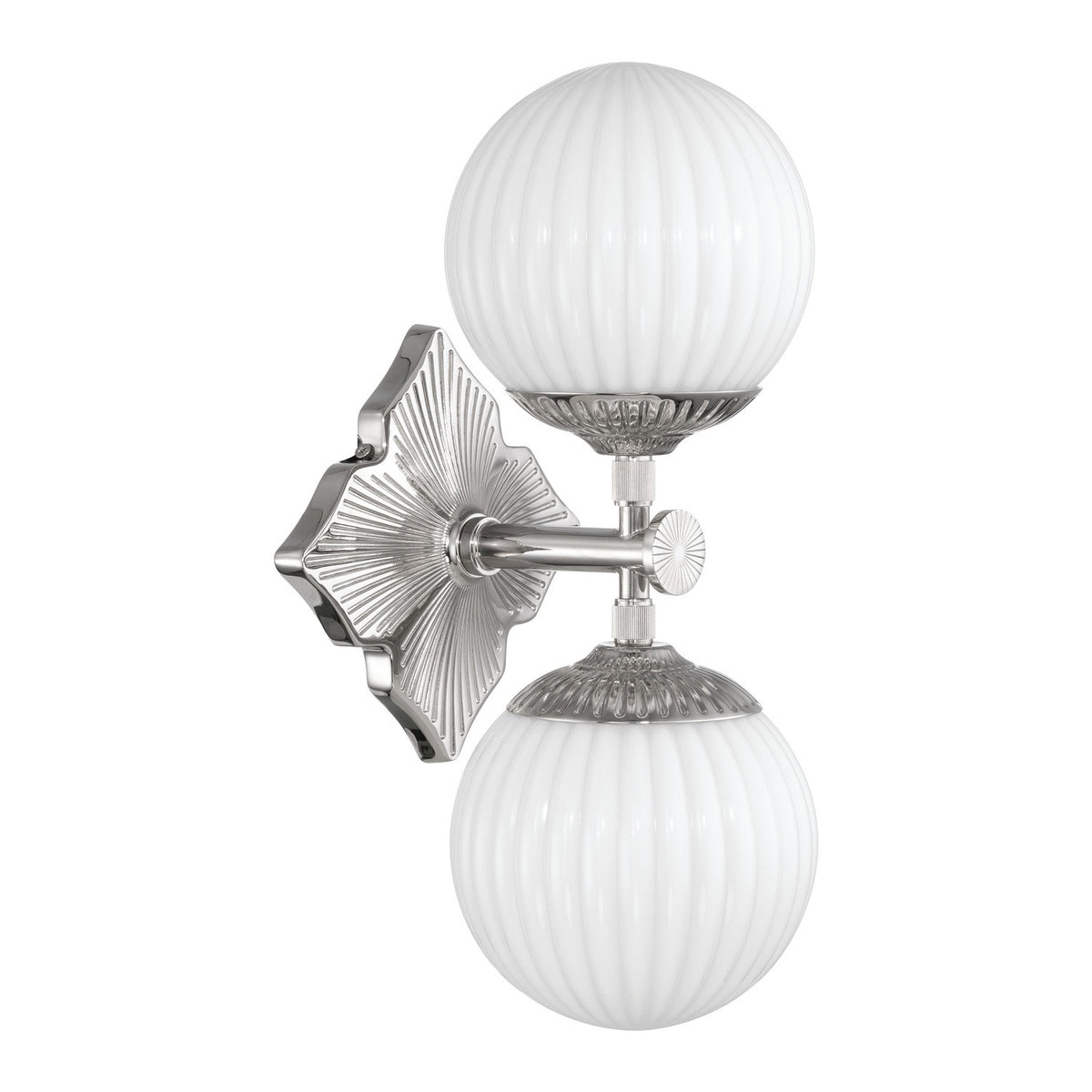 Crystorama - ORY-1002-PN-WH - Two Light Wall Sconce - Orly - Polished Nickel