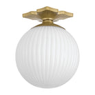 Crystorama - ORY-1003-AG-WH - One Light Semi Flush Mount - Orly - Aged Brass