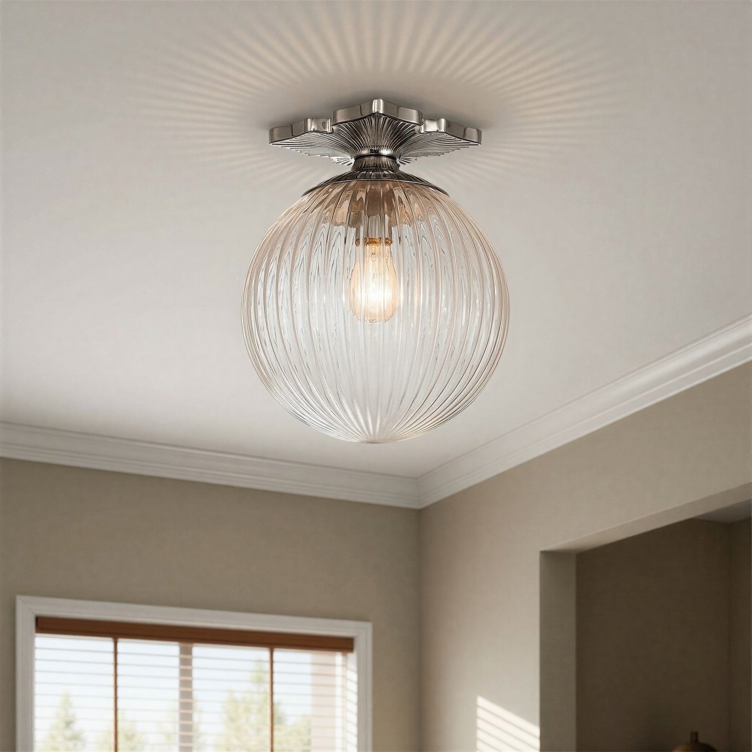 Crystorama - ORY-1003-PN-CL - One Light Semi Flush Mount - Orly - Polished Nickel