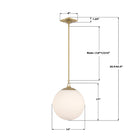 Crystorama - ORY-1007-AG-WH - One Light Pendant - Orly - Aged Brass