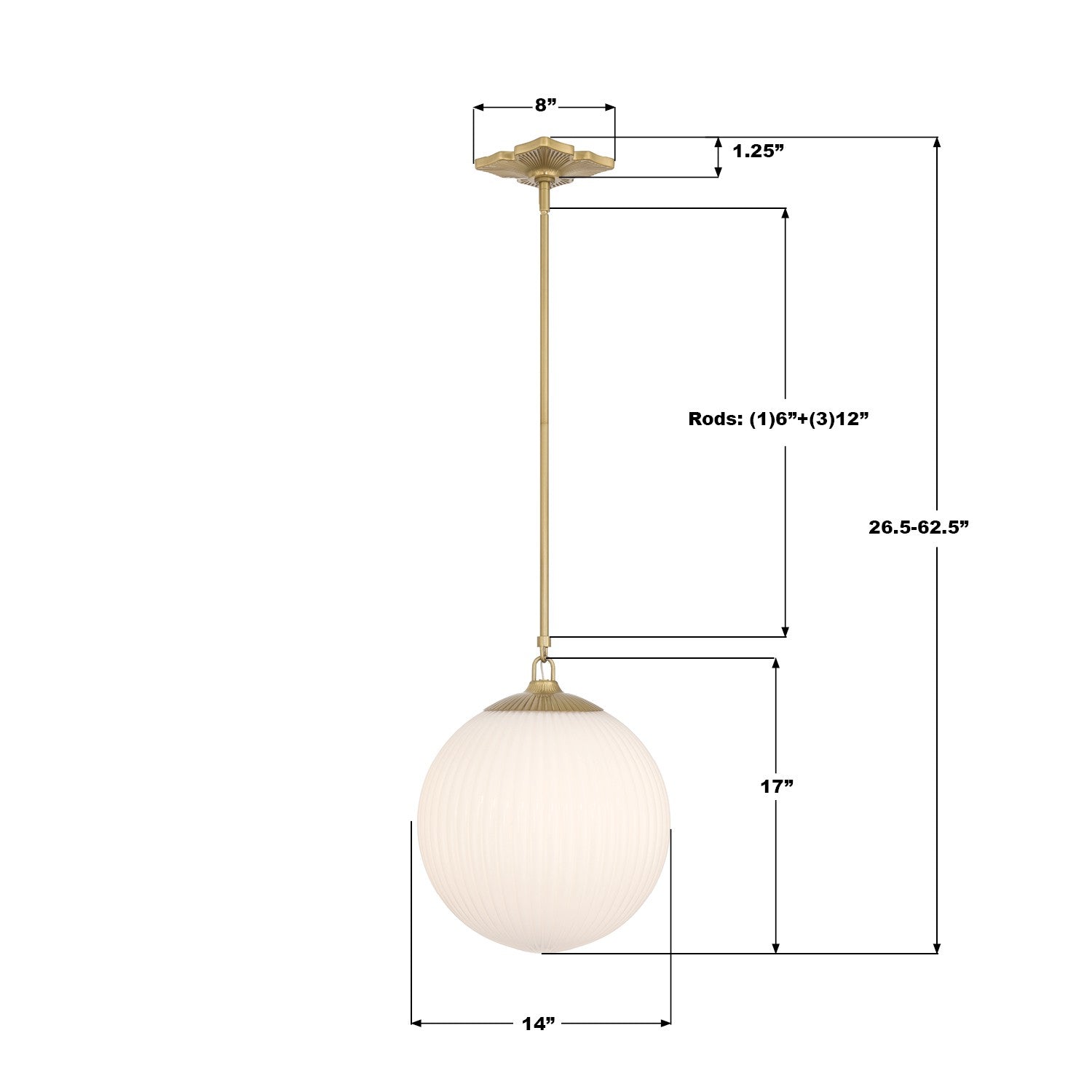 Crystorama - ORY-1007-AG-WH - One Light Pendant - Orly - Aged Brass