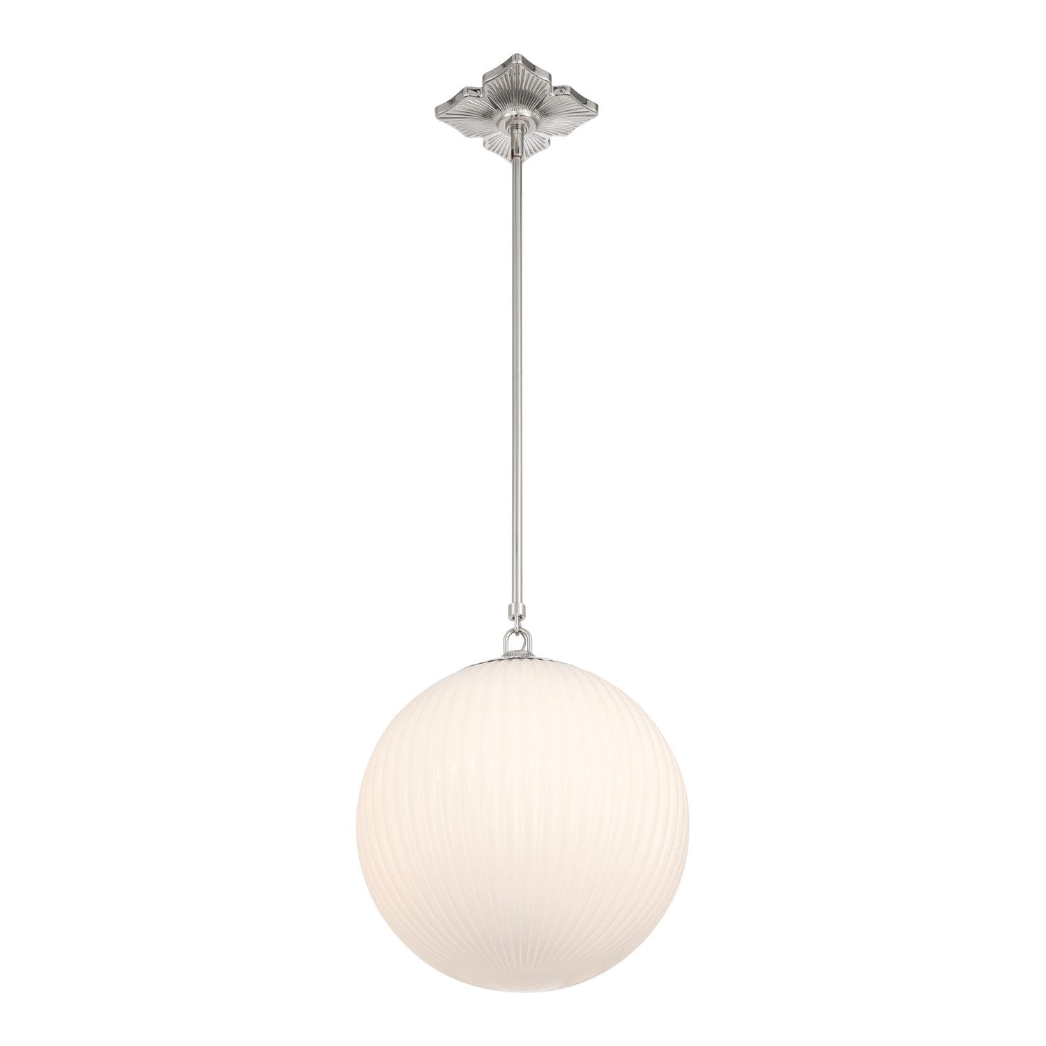 Crystorama - ORY-1007-PN-WH - One Light Pendant - Orly - Polished Nickel