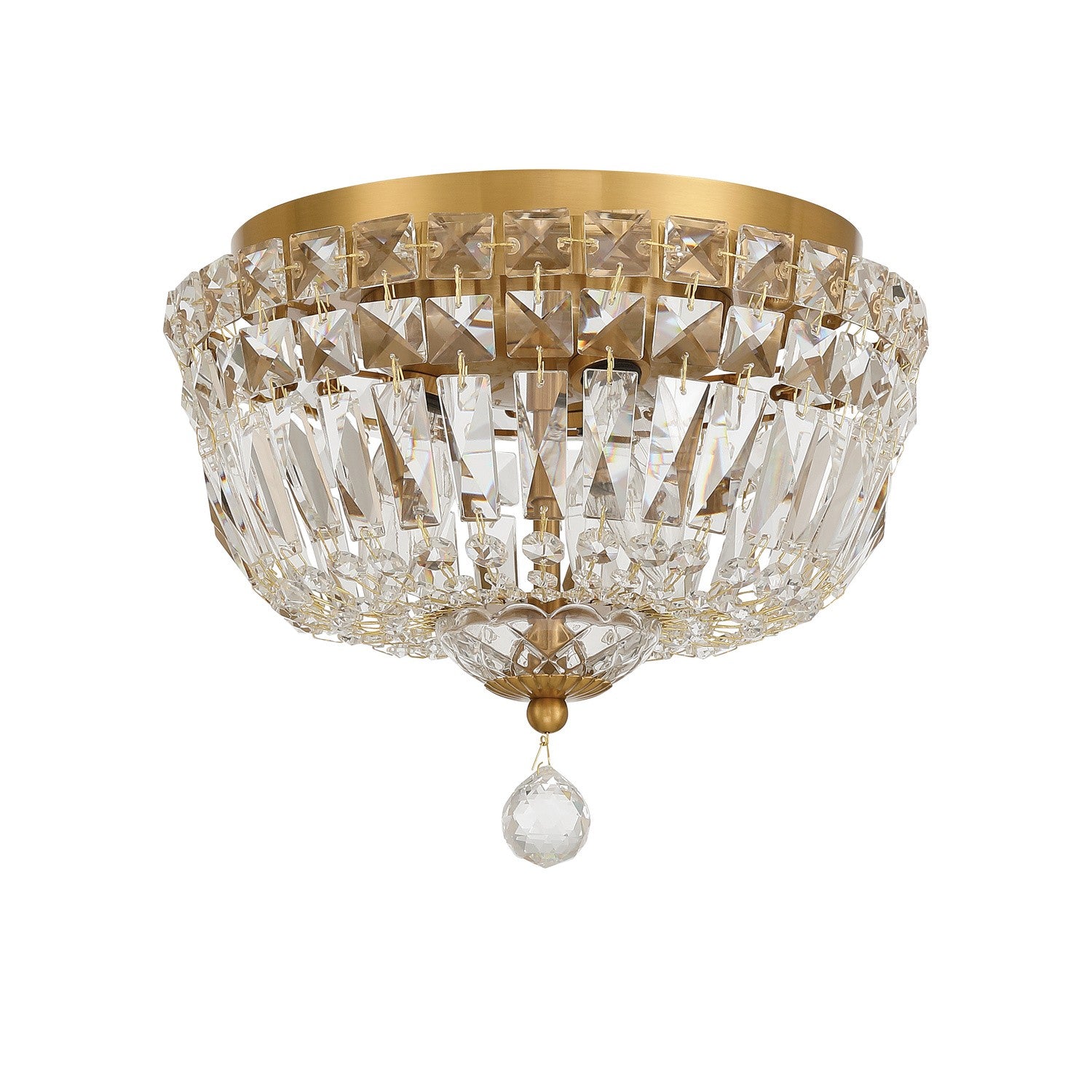 Crystorama - ROS-A1003-AG-CL-MWP - Three Light Flush Mount - Roslyn - Aged Brass