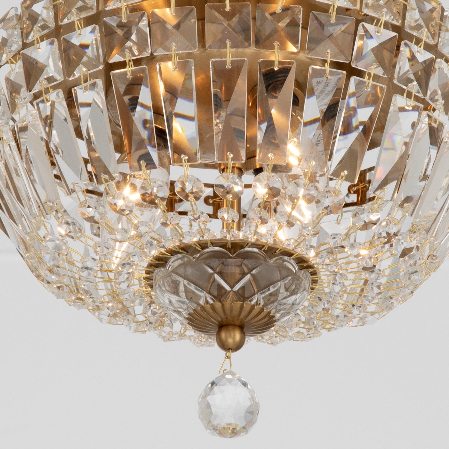 Crystorama - ROS-A1003-AG-CL-MWP - Three Light Flush Mount - Roslyn - Aged Brass