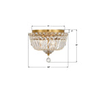 Crystorama - ROS-A1003-AG-CL-MWP - Trois lumières Plafonnier - Roslyn - Laiton vieilli