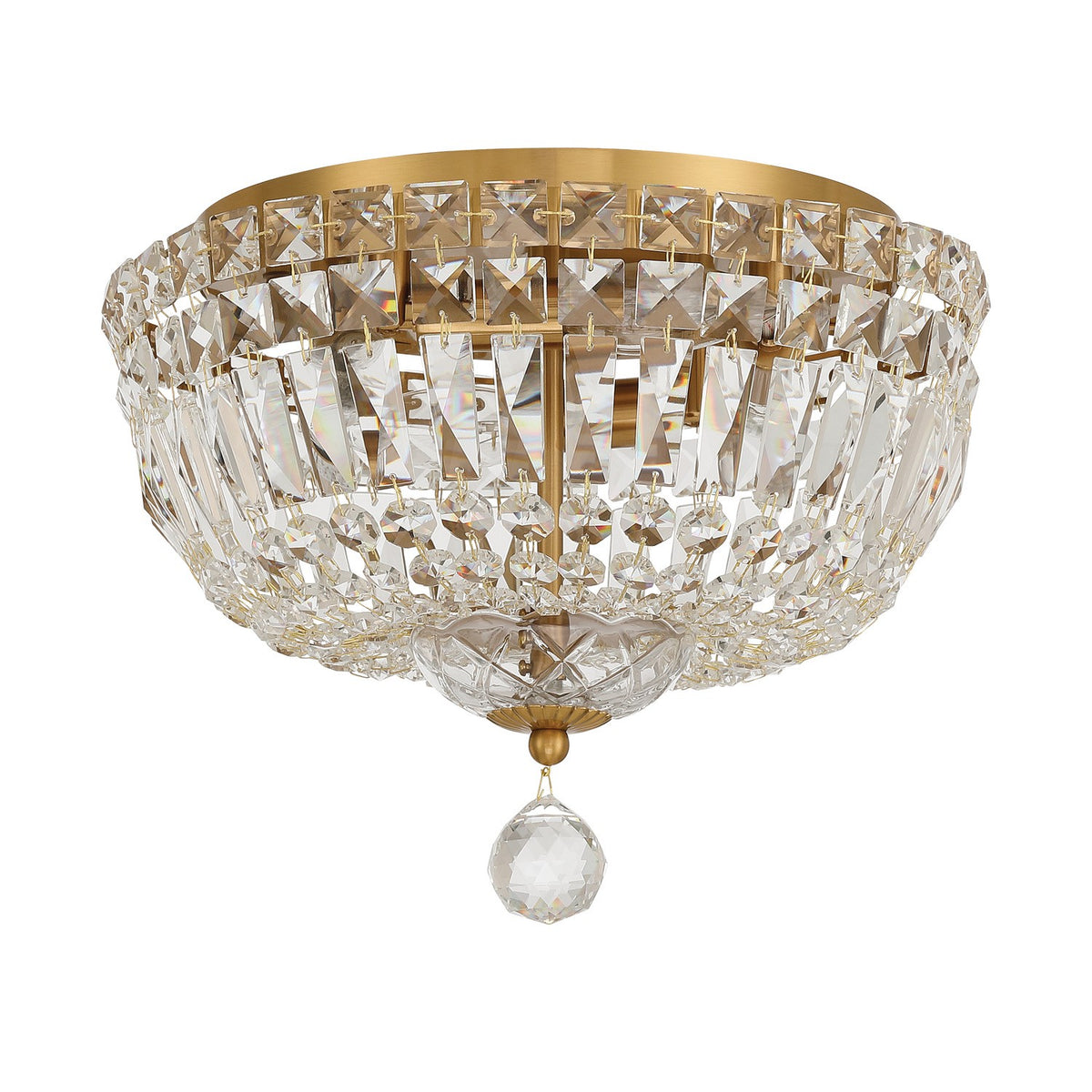 Crystorama - ROS-A1004-AG-CL-MWP - Four Light Flush Mount - Roslyn - Aged Brass