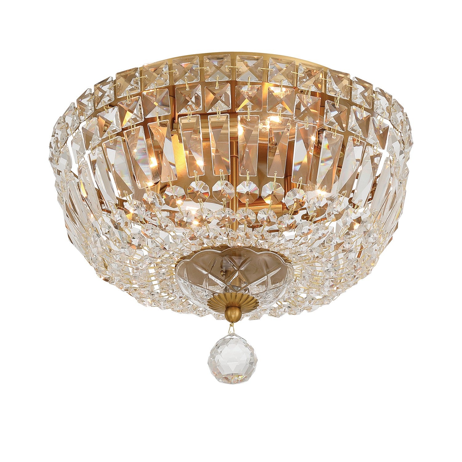 Crystorama - ROS-A1004-AG-CL-MWP - Four Light Flush Mount - Roslyn - Aged Brass