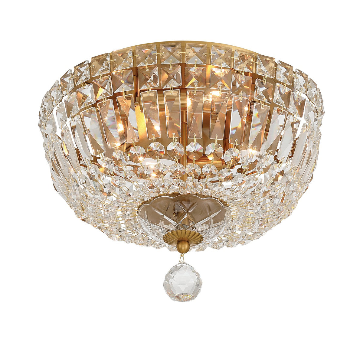 Crystorama - ROS-A1004-AG-CL-MWP - Four Light Flush Mount - Roslyn - Aged Brass