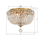 Crystorama - ROS-A1004-AG-CL-MWP - Quatre lumières Plafonnier - Roslyn - Laiton vieilli