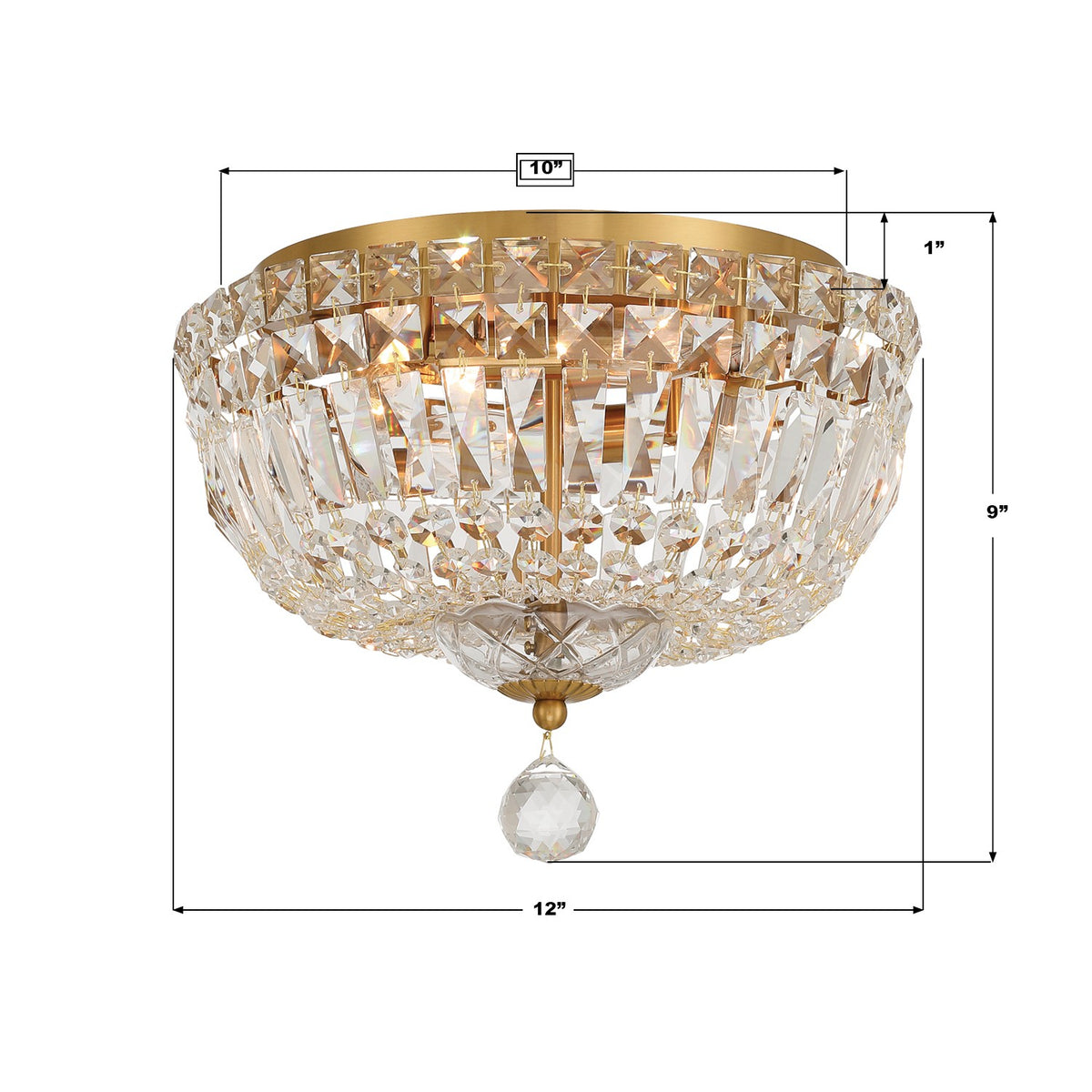 Crystorama - ROS-A1004-AG-CL-MWP - Four Light Flush Mount - Roslyn - Aged Brass