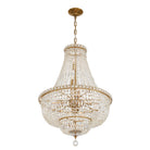 Crystorama - ROS-A1009-AG-CL-MWP - Neuf Lumières Suspendu - Roslyn - Laiton vieilli