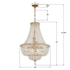 Crystorama - ROS-A1009-AG-CL-MWP - Neuf Lumières Suspendu - Roslyn - Laiton vieilli