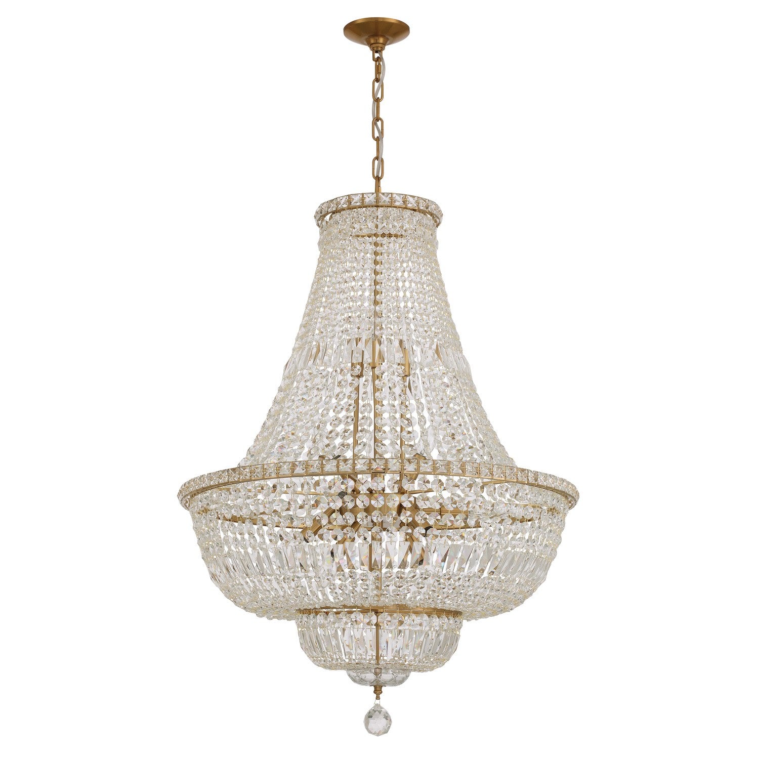 Crystorama - ROS-A1015-AG-CL-MWP - 15 Light Chandelier - Roslyn - Aged Brass