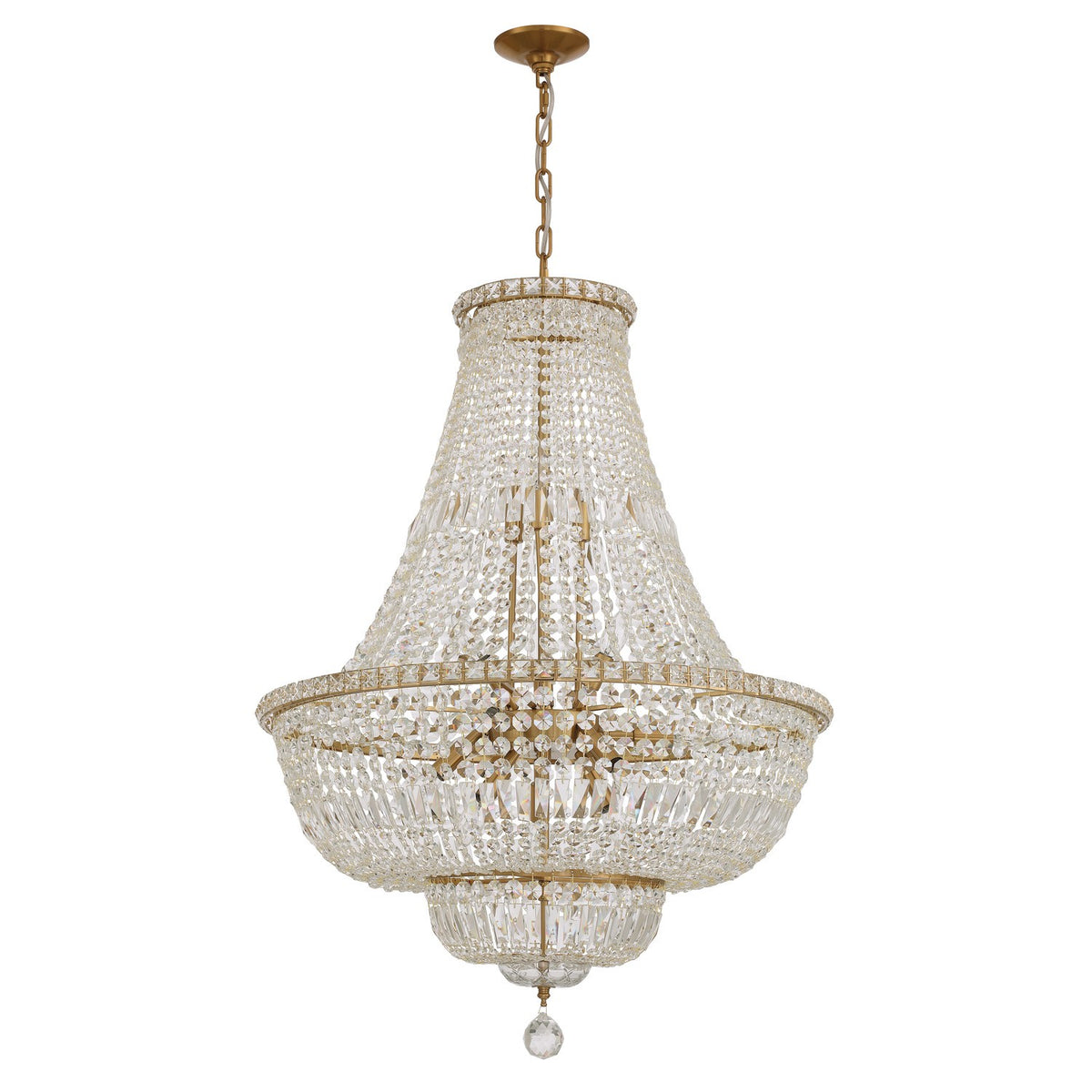 Crystorama - ROS-A1015-AG-CL-MWP - 15 Light Chandelier - Roslyn - Aged Brass