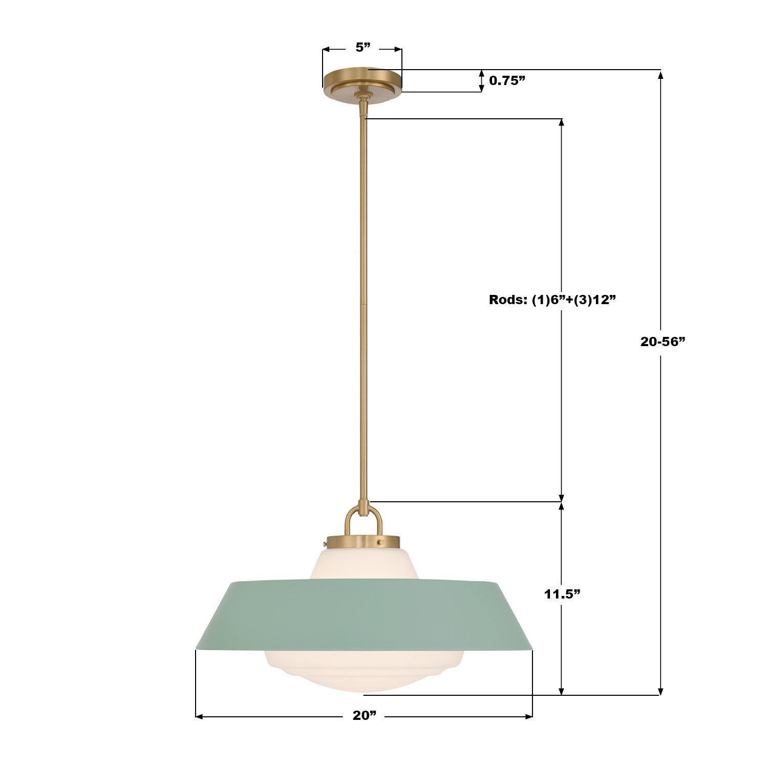Crystorama - XAN-8009-VG-GR - Trois lumières Suspension - Xander - Or vibrant