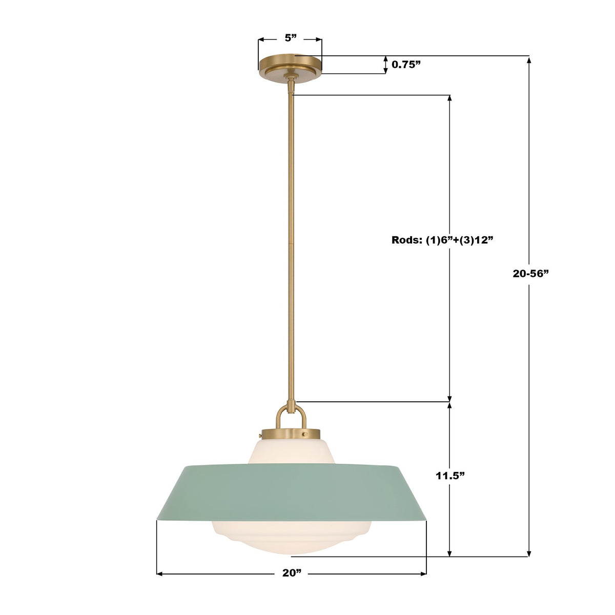 Crystorama - XAN-8009-VG-GR - Trois lumières Suspension - Xander - Or vibrant