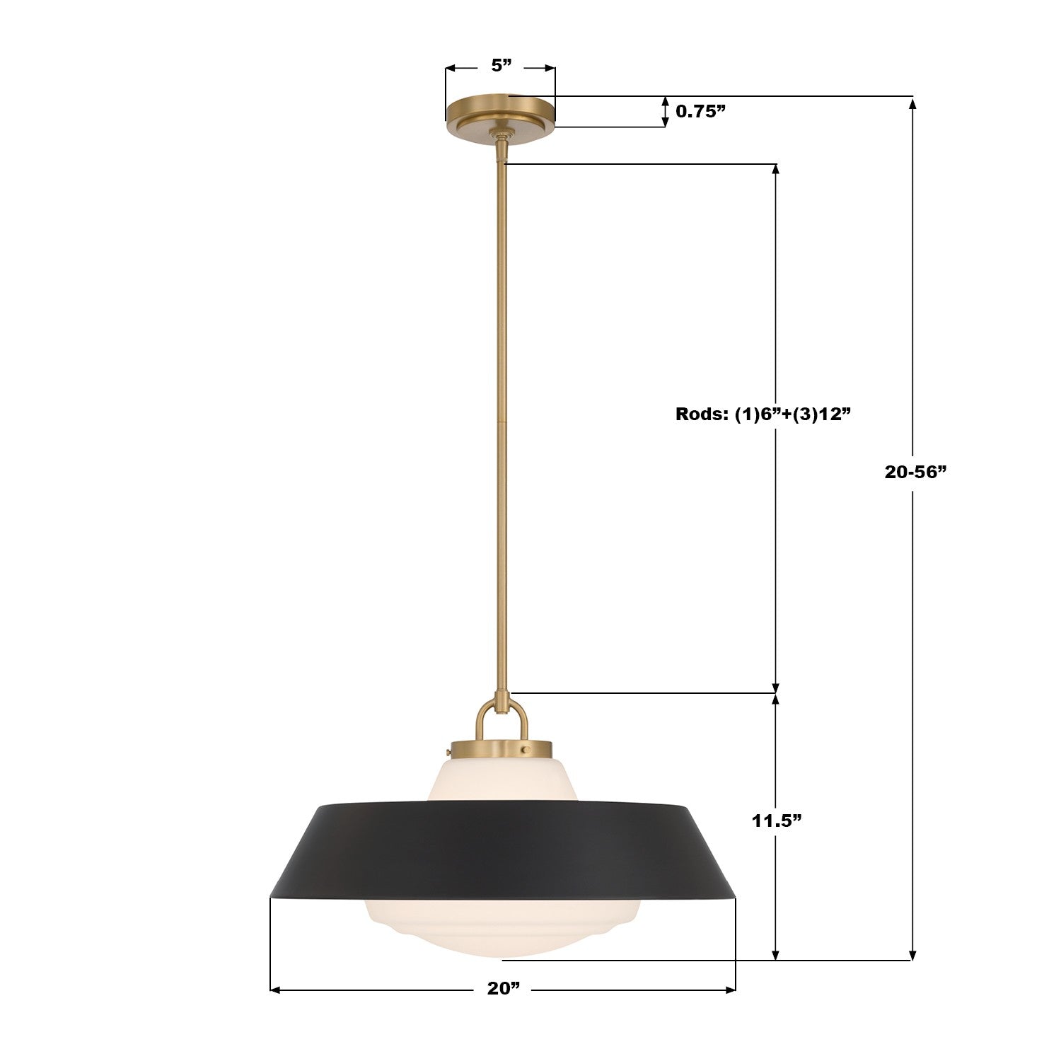 Crystorama - XAN-8009-VG-MK - Trois lumières Suspension - Xander - Or vibrant