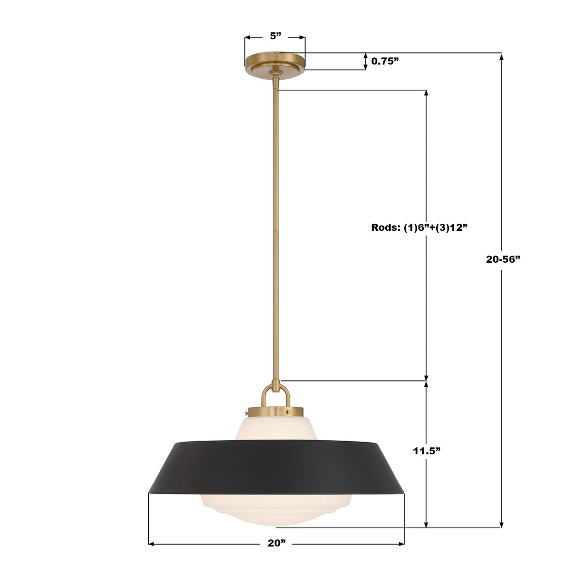 Crystorama - XAN-8009-VG-MK - Trois lumières Suspension - Xander - Or vibrant