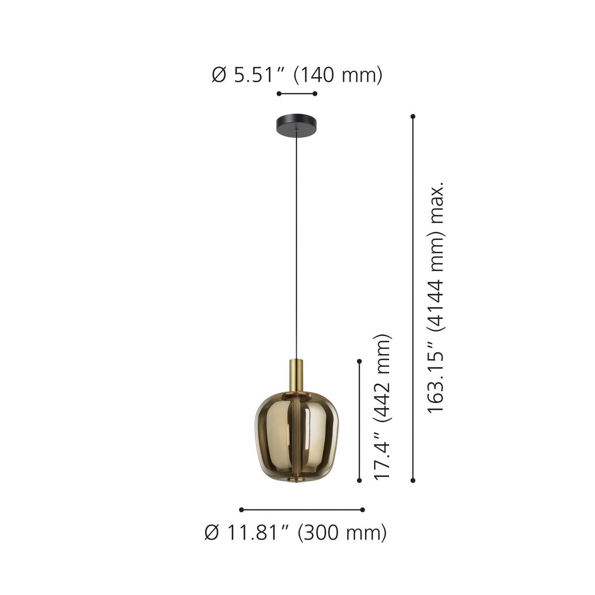 Eglo Canada - 207104A - LED Pendant - Fruitera - Black, Brushed Gold