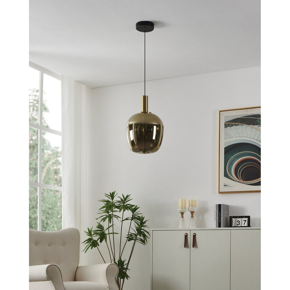 Eglo Canada - 207104A - LED Pendant - Fruitera - Black, Brushed Gold