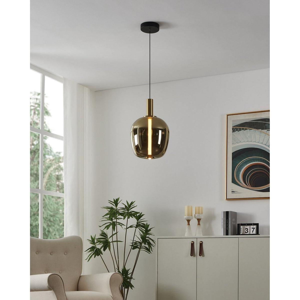 Eglo Canada - 207104A - LED Pendant - Fruitera - Black, Brushed Gold