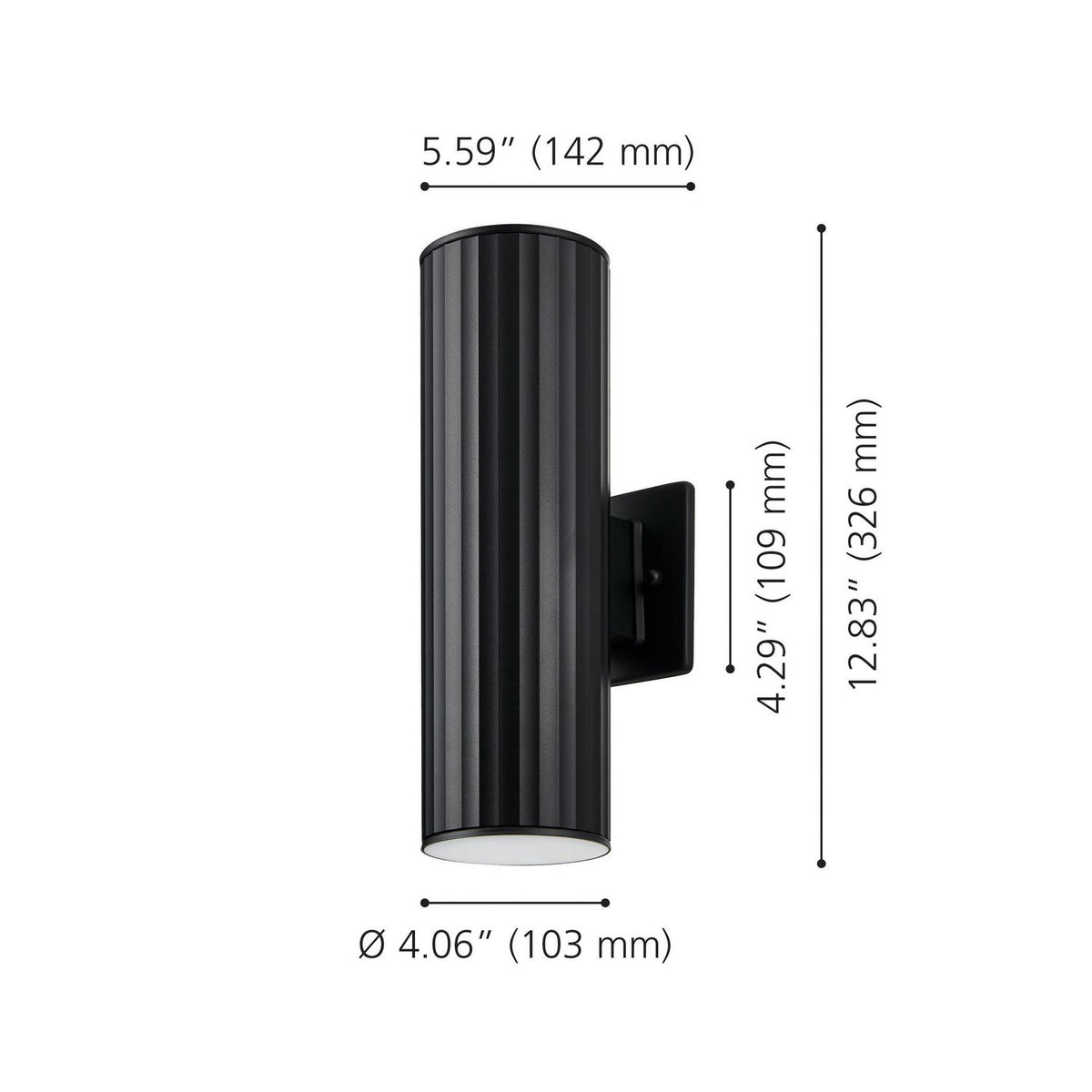 Eglo Canada - 207118A - Two Light Exterior Wall Sconce - Portillo - Black