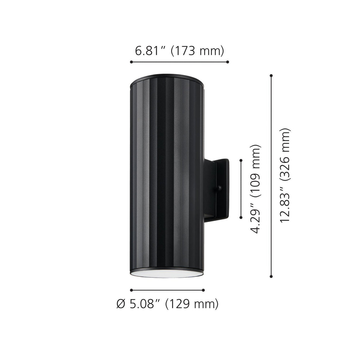 Eglo Canada - 207121A - Two Light Exterior Wall Sconce - Portillo - Black