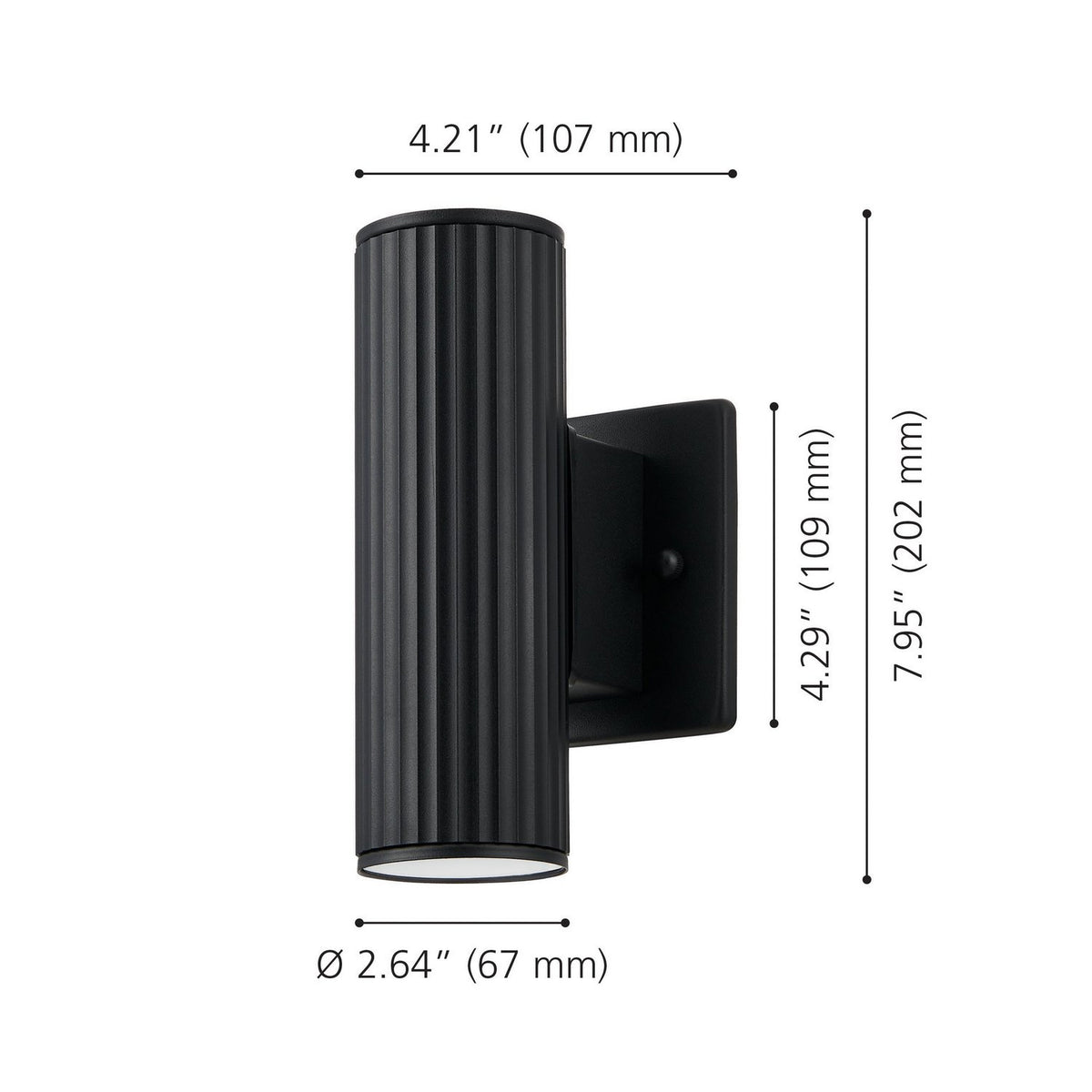 Eglo Canada - 207123A - Two Light Exterior Wall Sconce - Portillo - Black