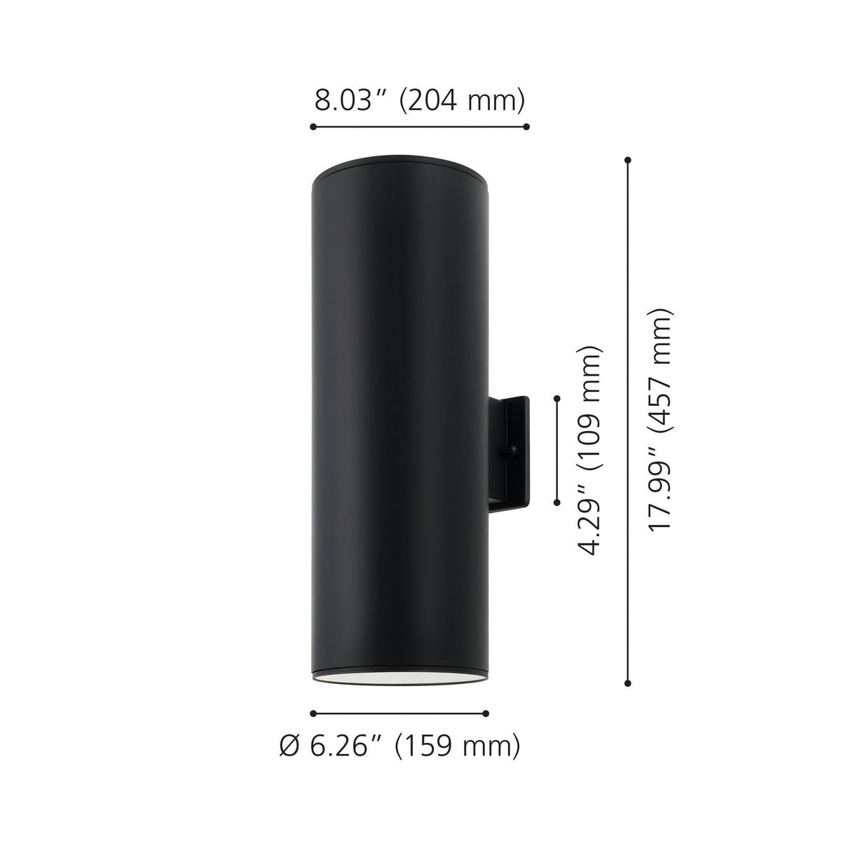 Eglo Canada - 207239A - Two Light Exterior Wall Sconce - Ascoli - Black