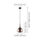 Eglo Canada - 390438A - Une lampe Suspension - Presque - Noir, fumé au cuivre