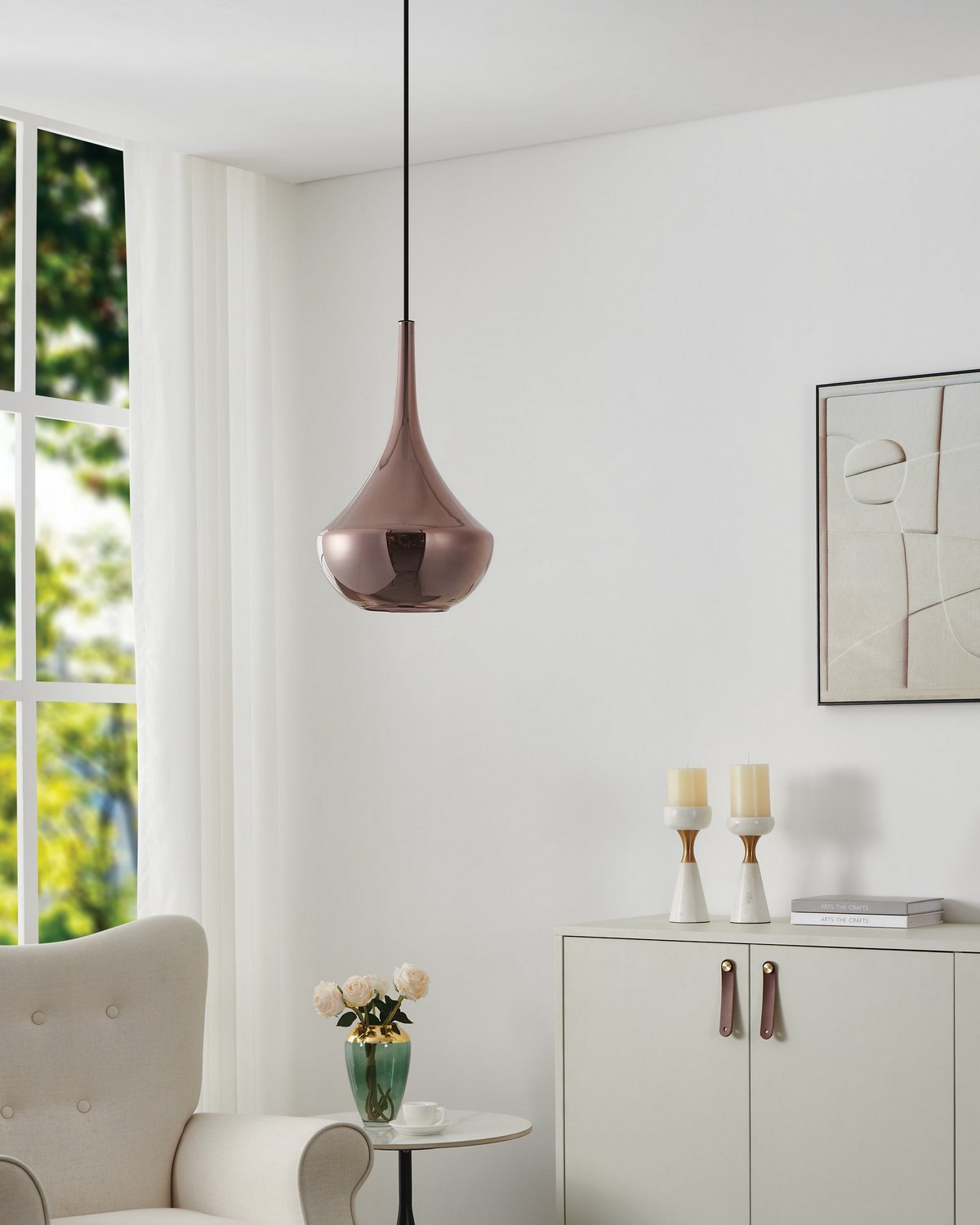 Eglo Canada - 390438A - One Light Pendant - Almoster - Black, Copper Smoked