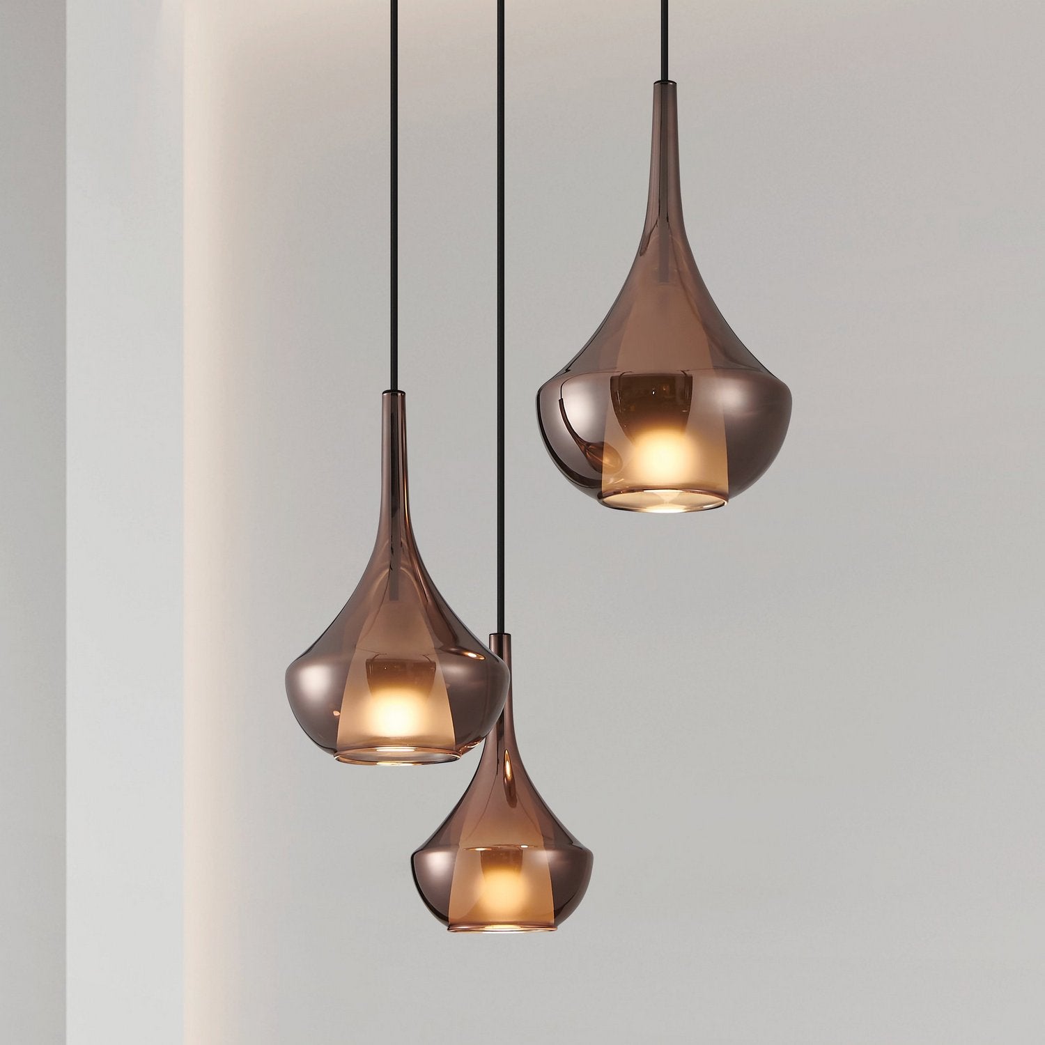 Eglo Canada - 390439A - Three Light Pendant - Almoster - Black, Copper Smoked