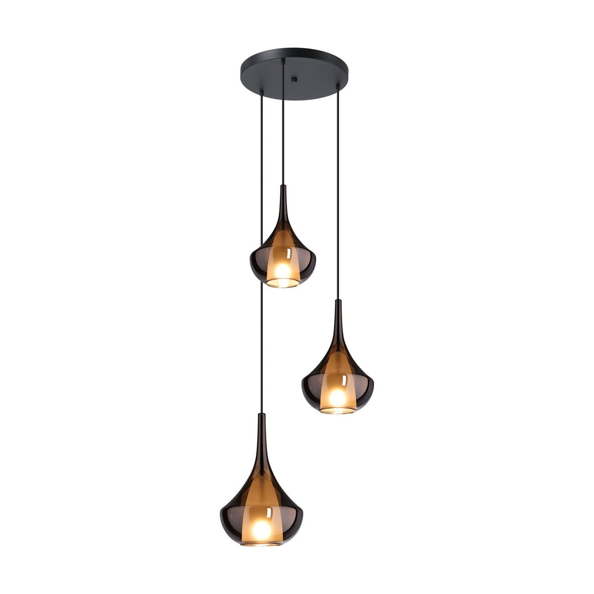 Eglo Canada - 390439A - Three Light Pendant - Almoster - Black, Copper Smoked