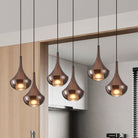 Eglo Canada - 390441A - Six lumières Suspension - Presque - Noir, fumé au cuivre