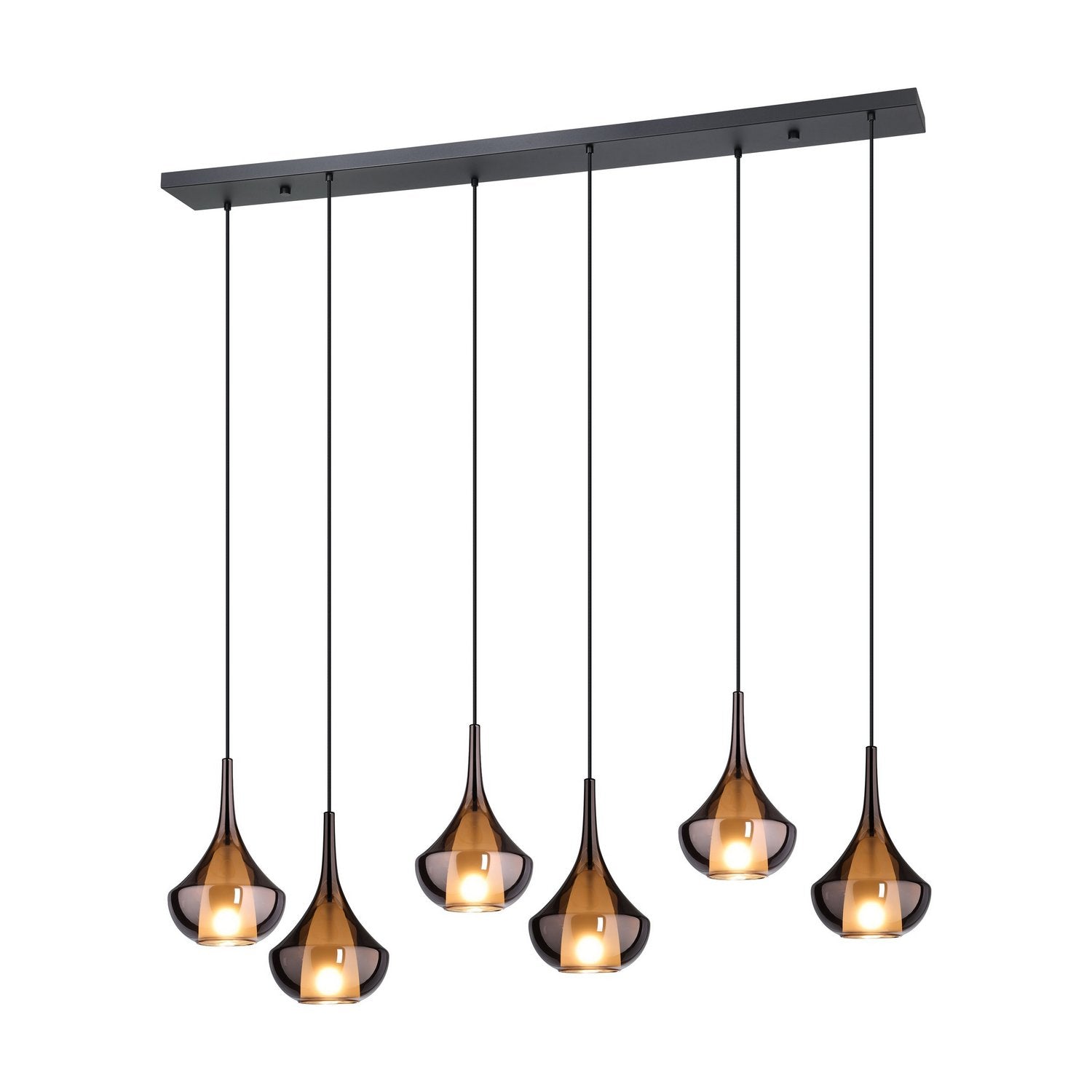 Eglo Canada - 390441A - Six Light Pendant - Almoster - Black, Copper Smoked