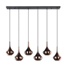 Eglo Canada - 390441A - Six lumières Suspension - Presque - Noir, fumé au cuivre
