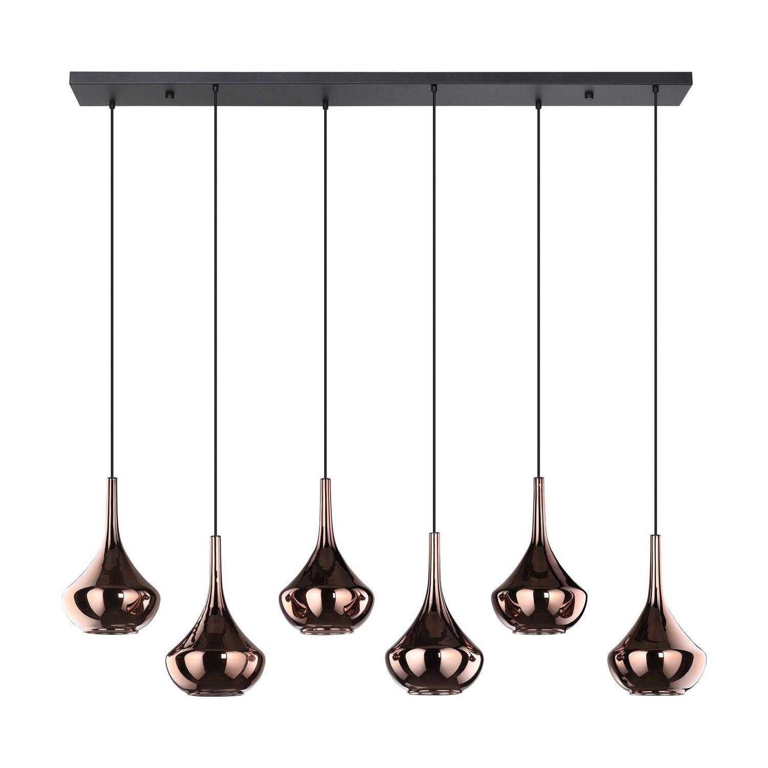 Eglo Canada - 390441A - Six Light Pendant - Almoster - Black, Copper Smoked