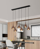 Eglo Canada - 390441A - Six lumières Suspension - Presque - Noir, fumé au cuivre