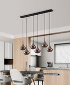 Eglo Canada - 390441A - Six lumières Suspension - Presque - Noir, fumé au cuivre