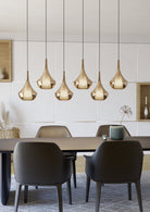 Eglo Canada - 390441A - Six lumières Suspension - Presque - Noir, fumé au cuivre