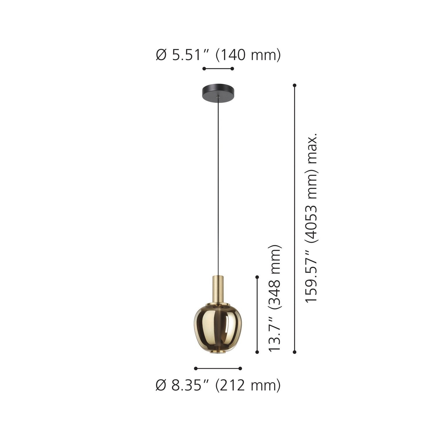 Eglo Canada - 390463A - LED Pendant - Fruitera - Black, Brushed Gold