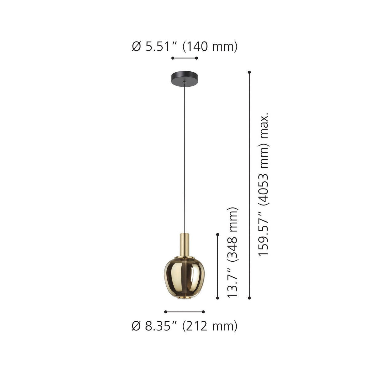 Eglo Canada - 390463A - LED Pendant - Fruitera - Black, Brushed Gold